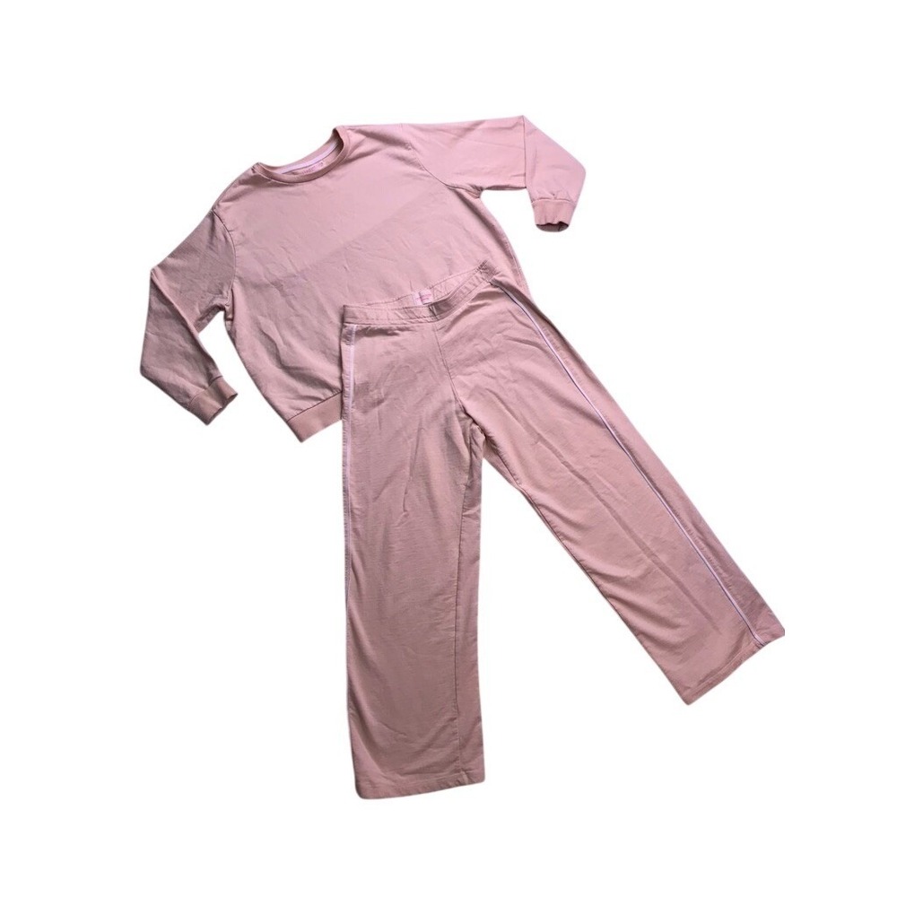 Leisure Club‎ Sweatsuit Kids 11-12YRS Beige Cotton Tracksuit Set